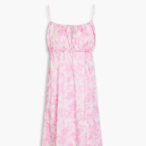 GANNI Tie-detailed silk blend satin midi dress